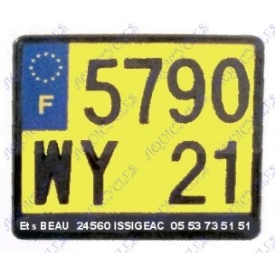 PLAQUE IMMAT MOTO 110x146