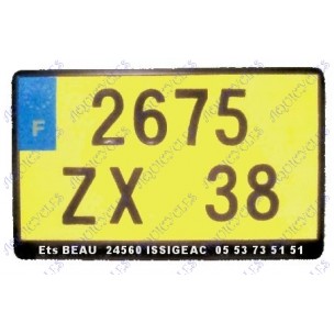 PLAQUE IMMAT MOTO 120x200