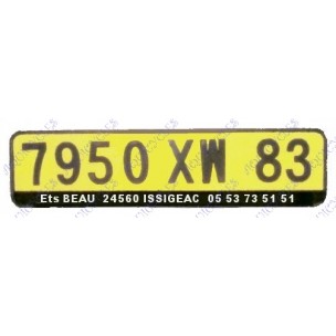 PLAQUE IMMAT MOTO 230x60