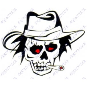 STICKER TETE MORT CHAPEAU